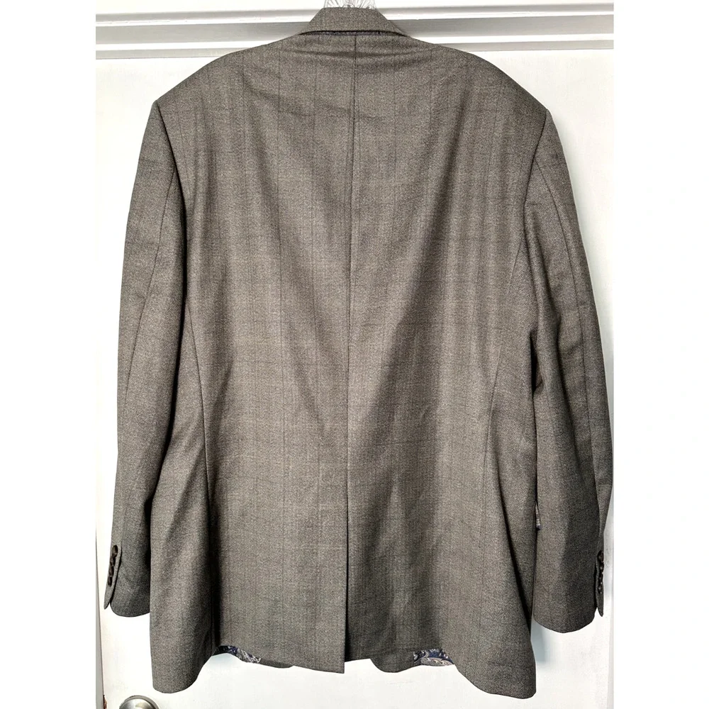 Ralph Lauren Two Button Gray Plaid Blazer Suit Jacket Paisley Lining Mens 46 L